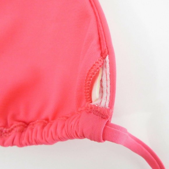 Bar III Bikini Top Halter Triangle with Hardware Strawberry Orange - Picture 6 of 7